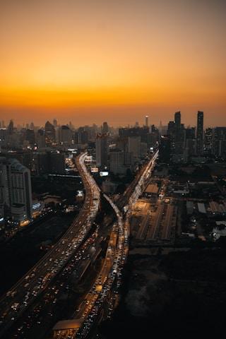 YouTube video of a city at night